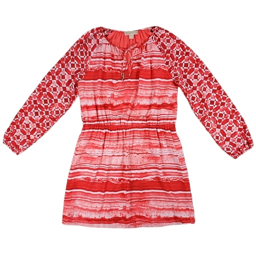 MICHAEL Michael Kors Orange & White Tie-Dye Midi Dress